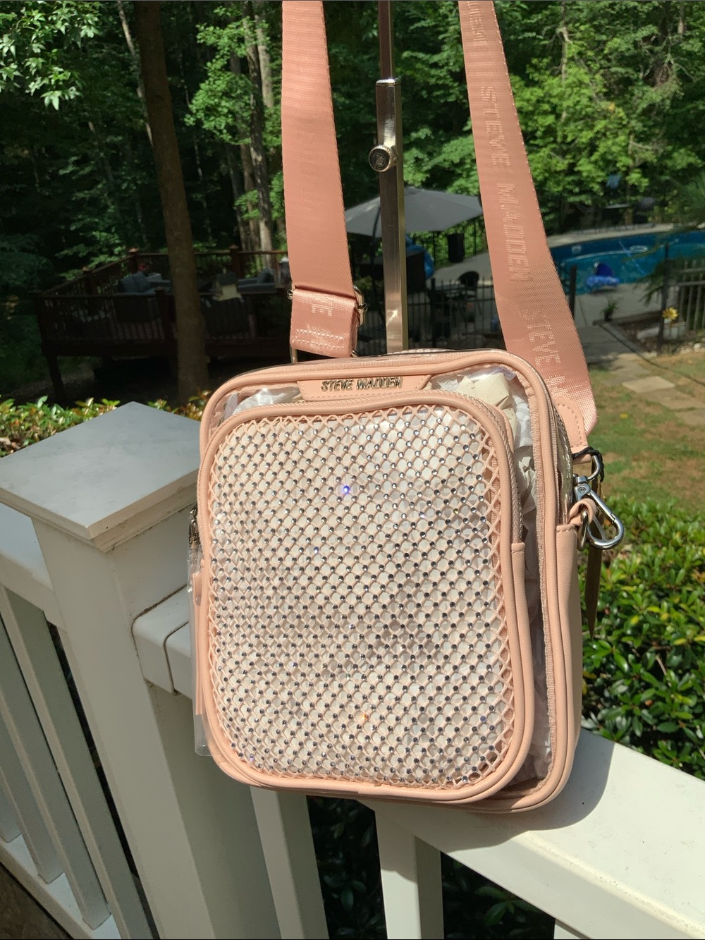 Steve Madden NWT Blush Pink Rhinestone Crossbody Bag